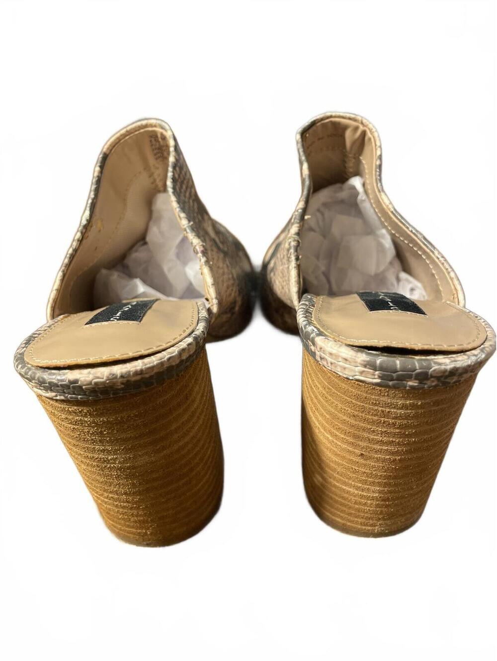 Steve Madden Block Heel Mules Shoes Women's 8.5 Snake Print - Picture 5 of 9